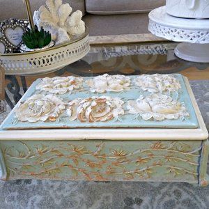 EXQUISITE Vintage SHABBY Chippy DECORATIVE BOX